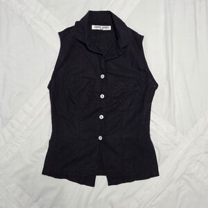 Claudio Agnelli Vintage 90s linen button down tank top
